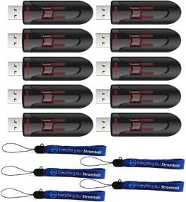 img 2 attached to 📦 10-Pack of SanDisk 64GB Cruzer Glide 3.0 USB Flash Drives for Laptop Computers with USB 2.0/3.0 Port (Model: SDCZ600-064G-G35), Including (5) Everything But Stromboli (TM) Lanyards