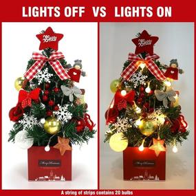 img 1 attached to 🎄 19.7-inch Red Desktop Christmas Tree: Perfect Mini Christmas Decoration for Tables, Desks, and Counters