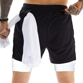 img 3 attached to OEBLD Athletic Shorts Workout Running Sports & Fitness