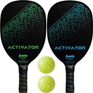 franklin sports usa pickleball set - activator - wooden paddle and ball kit - usapa approved pickleball equipment with pickleballs logo