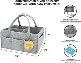 img 2 attached to Premium Baby Diaper Caddy - Stylish and Spacious Nappy Caddy with Portable Changing Pad - Perfect for Baby Girls and Boys - Large Baby Shower Caddy Included