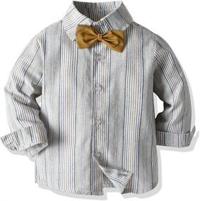 img 2 attached to Moyikiss Studio Toddler Gentleman Suspenders Clothing Sets for Boys