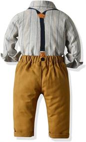 img 3 attached to Moyikiss Studio Toddler Gentleman Suspenders Clothing Sets for Boys