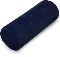 bamboo round cervical roll cylinder bolster pillow: removable washable navy cover, ergonomic design for head, neck, back, legs – ideal spine & neck support logo