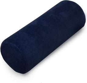 img 4 attached to Bamboo Round Cervical Roll Cylinder Bolster Pillow: Removable Washable Navy Cover, Ergonomic Design for Head, Neck, Back, Legs – Ideal Spine & Neck Support