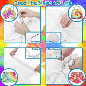 img 3 attached to 🎨 5-Color Tie Dye Kits for Kids and Adults - Souarts DIY Fabric Dye Set with Rubber Bands, Gloves, and Table Covers - Perfect Birthday Gift for Tie Dye Art