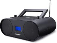 🎶 vanku bluetooth rechargeable portable boombox: cd player with wireless streaming, fm radio, usb aux, headphone jack – supports mp3, sleep timer logo