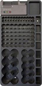 img 2 attached to 🔋 GForce Garage Organizer with Integrated Tester - Wall Mounted or Drawer Storage - Holds 24 AAA, 48 AA, 10 C, 8 D, and 8 9V Batteries in Black