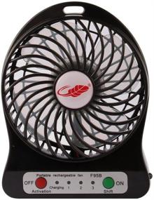 img 3 attached to 🌬️ LNtech Portable Mini USB Fan: Rechargeable Cooling Fan for Office, Home, and Travel - 3 Speeds, 4 Inch Vanes (Black)