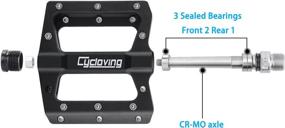 img 2 attached to 🚲 Cycloving Large Platform Mountain Bike Pedals with 3 Bearings: High-Strength, Lightweight, Non-Slip Bicycle Pedals for Road, MTB, and Fixie Bikes