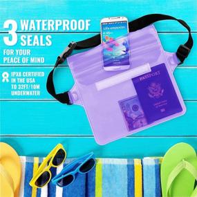 img 2 attached to 2 Pack Waterproof Pouch with Waist Strap: Keep Your Phone and Valuables Safe and Dry in Beach Activities, Boating, Swimming, Snorkeling, Kayaking, and More!