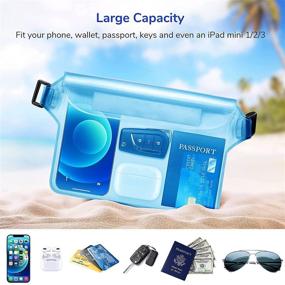 img 3 attached to 2 Pack Waterproof Pouch with Waist Strap: Keep Your Phone and Valuables Safe and Dry in Beach Activities, Boating, Swimming, Snorkeling, Kayaking, and More!