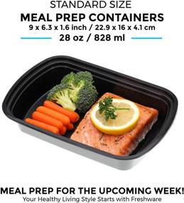 img 1 attached to Freshware 15 Pack 1 Compartment Food Storage Containers with Lids - BPA Free, Stackable, Microwave/Dishwasher/Freezer Safe (28 oz) - Meal Prep & Bento Box Solution
