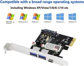 img 1 attached to 💻 SinLoon PCI-E to USB 3.0 & Type-C 3.1 Expansion Card with 15-Pin SATA Power Connector - Self-Powered Technology, No Additional Power Supply Required