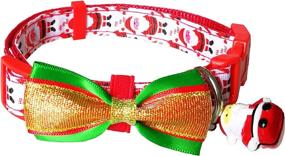 img 4 attached to 🎄 E&amp;L Classic Christmas Adjustable Pet Collar: Festive Dog Collar for the Holiday Season