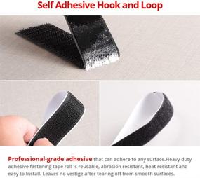 img 2 attached to Convenient 26ft Black Sticky-Back Hook and Loop Strips: Double Sided, Self Adhesive Tape for Home, School, Office & Outdoor Use