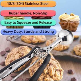 img 1 attached to 🍪 JUNADAEL J Cookie Scoop Set, Size 60/1 Tbsp, 40/2 Tbsp, 20/3 Tbsp, Cookie Dough Scoop, Ice Cream Scoop for Cookie Dough, Melon, Ice Cream, Baking - 18/8 Stainless Steel, Soft Grip - Enhance your Baking Experience!