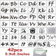 🎨 fartime 42pcs (8.27"x5.87) letter stencils for wood painting - calligraphy font upper and lowercase letters, christmas tree, reindeer, 50 stars, pumpkin lantern, and numbers. logo