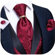 🎩 paisley waistcoat in burgundy cufflinks: dibangu men's accessories for ties, cummerbunds & pocket squares logo