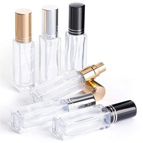 img 4 attached to 💦 6 Pack Refillable Perfume Bottles - No Leak, 10ml Mini Travel Size with Sprayer, Glass Atomizer for Liquid Dispenser