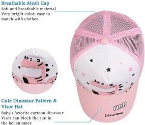 img 2 attached to 🦖 Dinosaur Sun Hat for Girls and Boys, Adjustable Baseball Cap for Summer, Toddler Trucker Cap for Kids Aged 2-8 Years
