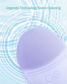 img 3 attached to Deep Cleanse & Gentle Exfoliation: EZBASICS Facial Cleansing Brush - Ultra Hygienic Silicone, Waterproof & Sonic Vibrating, Violet