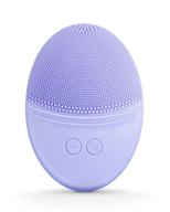 deep cleanse & gentle exfoliation: ezbasics facial cleansing brush - ultra hygienic silicone, waterproof & sonic vibrating, violet logo