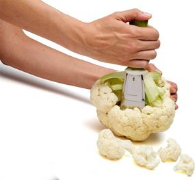 img 2 attached to 🥦 Chef'n StalkChop Cauliflower Prep Tool, Green, 7.5 x 1.75-inches -