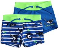 🦈 adorable 2pc shark swimwear set for little boys: board shorts swim short trunks logo
