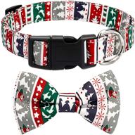 holiday cheer: haopinsh christmas bow tie dog collar - adjustable, durable, and comfortable collar for dogs and cats logo