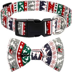 img 4 attached to Holiday Cheer: HAOPINSH Christmas Bow Tie Dog Collar - Adjustable, Durable, and Comfortable Collar for Dogs and Cats