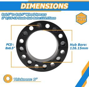 img 3 attached to 🔧 Проставки колесные 2 дюйма 8x165 мм с центральным отверстием на 126,15 мм и болтами 9/16 для Ram 2500 3500 1994-2011, F250 F350 1988-1998