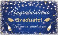 🎓 captivating allenjoy 5x3ft congrats grad class of 2021 backdrop: royal blue gold graduation caps photography background for a proud celebration party decor with banner props логотип