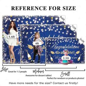 img 2 attached to 🎓 Captivating Allenjoy 5x3ft Congrats Grad Class of 2021 Backdrop: Royal Blue Gold Graduation Caps Photography Background for a Proud Celebration Party Decor with Banner Props