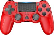 🎮 red wireless gaming controller for ps4 - yccsky wireless gamepad with built-in gyro, speaker, and vibration, share button, and ergonomic design for ps4/ slim/ pro логотип