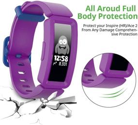 img 1 attached to 👦 Veezoom Fitbit Ace 2 Bands: Waterproof Silicone Wristbands for Kids 6+, Colorful Sport Accessories for Fitbit Inspire HR & Ace 2 Boys Girls