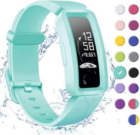 img 3 attached to 👦 Veezoom Fitbit Ace 2 Bands: Waterproof Silicone Wristbands for Kids 6+, Colorful Sport Accessories for Fitbit Inspire HR & Ace 2 Boys Girls