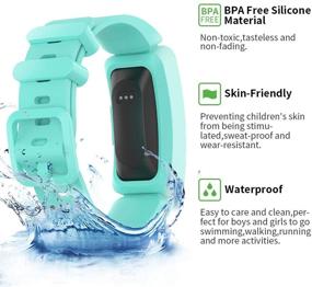 img 2 attached to 👦 Veezoom Fitbit Ace 2 Bands: Waterproof Silicone Wristbands for Kids 6+, Colorful Sport Accessories for Fitbit Inspire HR & Ace 2 Boys Girls