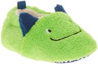 👾 fun and grippy pre-walk monster face lime green 3d boys slippers - perfect for little explorers! logo