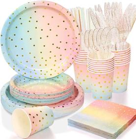 img 4 attached to Одноразовые 25 Dinner 25 Салфетки 25 Straws Dinnerware