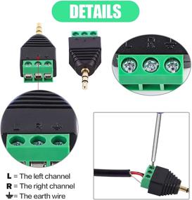 img 2 attached to 🔌 Cuziss 5pcs 3.5 мм стерео аудио мужской разъем к AV женский разъем на 3 винтовые клеммы Phoenix - решение для передачи звука высокого качества