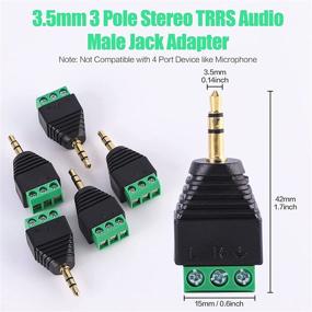 img 3 attached to 🔌 Cuziss 5pcs 3.5 мм стерео аудио мужской разъем к AV женский разъем на 3 винтовые клеммы Phoenix - решение для передачи звука высокого качества