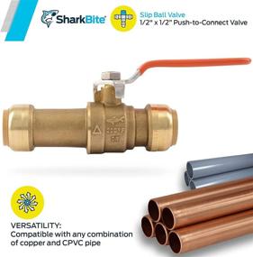 img 1 attached to 🦈 SharkBite 24735LFA Slip Ball Valve: 1/2 Inch x 1/2 Inch, Water Shut Off Valve for Copper and CPVC, Push-to-Connect Convenience