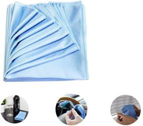 img 2 attached to 12-Pack Microfiber Glass Cleaning Cloth, Professional Cleaner for Chrome, Windows, Mirrors, Streak-Free, Lint-Free by GREEN LIFESTYLE