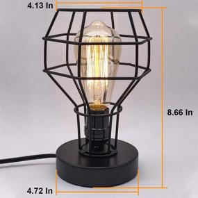 img 3 attached to 🏮 Vintage Metal Industrial Table Lamp with E26 Edison Base, Plug-in Cord Switch (Bulb Not Included) - Perfect for Home Lighting Decor, Non-Dimmable