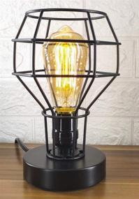 img 4 attached to 🏮 Vintage Metal Industrial Table Lamp with E26 Edison Base, Plug-in Cord Switch (Bulb Not Included) - Perfect for Home Lighting Decor, Non-Dimmable