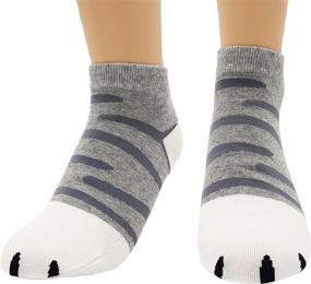 img 1 attached to 🐾 Adorable JJMax Kitty Cat Paws Socks: Ankle Height with Paw Prints on Toes