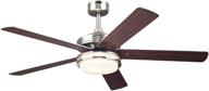 westinghouse lighting castle 52-inch brushed nickel indoor ceiling fan with led light kit and opal frosted glass логотип