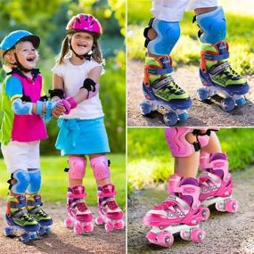 img 1 attached to 🛼 All-Inclusive Adjustable Roller Skates with Illuminating Wheels: A Perfect Choice for Beginner Boys and Girls (Ages 4-12)