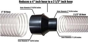 img 2 attached to 🔴 Dust Collection Cone Reducer 4-Inch to 2 1/2-Inch with 5 Vacuum Hose Adapters | Shop Vac Adapter 2 1/2 to 1 1/4 inch | Includes Rubber Reducer